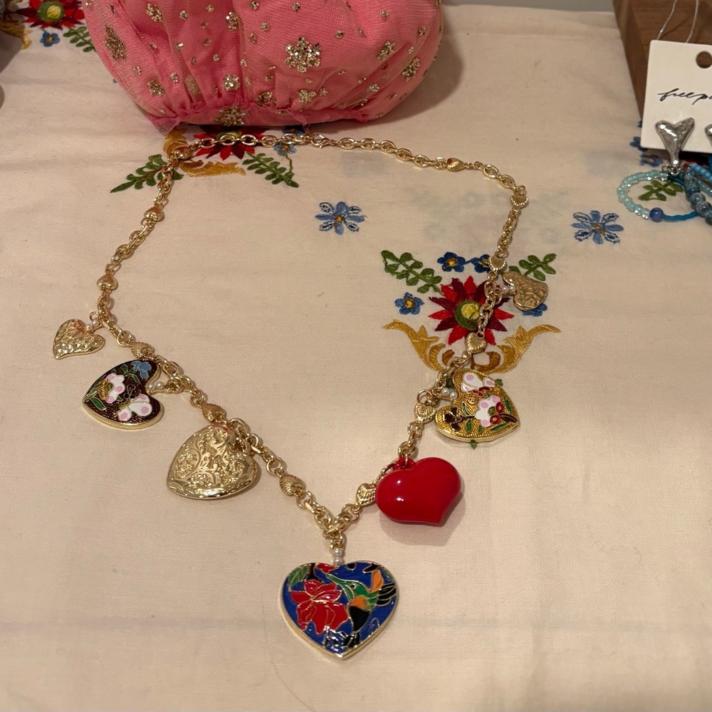 Zara Gold Heart Charm Necklace